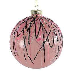 Foto van Non-branded kerstbal lilly 10 cm glas roze