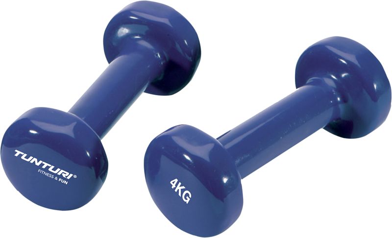 Foto van Tunturi vinyl dumbbells 2x 4 kg blue