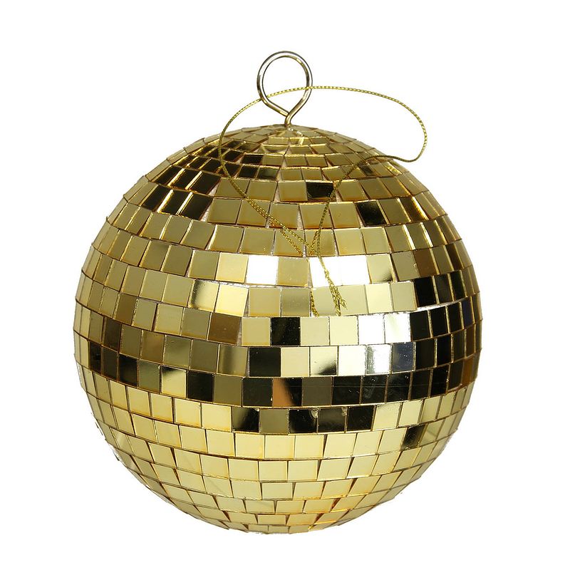 Foto van Othmar decorations disco kerstballen - goud - 15 cm - kunststof - kerstbal