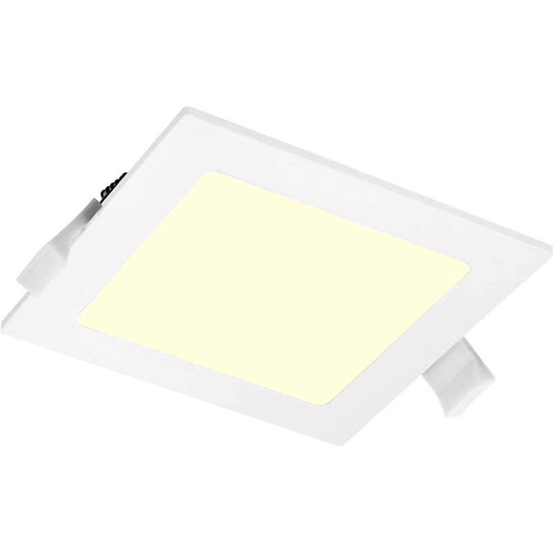 Foto van Led downlight slim pro - aigi suno - inbouw vierkant 6w - warm wit 3000k - mat wit - kunststof