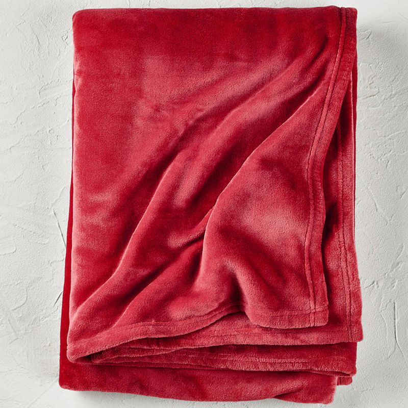 Foto van De witte lietaer fleece deken snuggly ruby red - 150 x 200 cm - rood