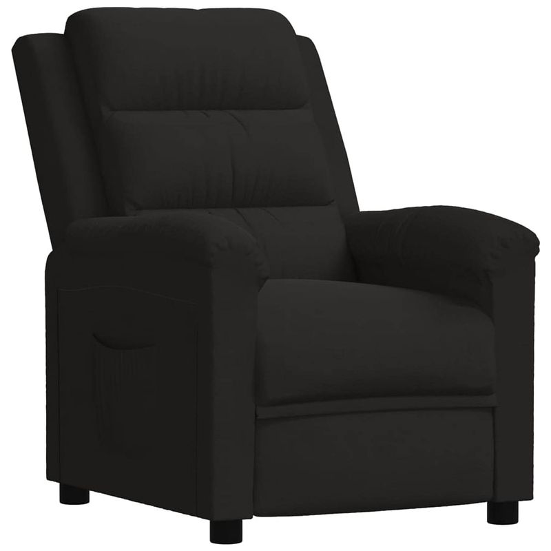 Foto van The living store fauteuil velours - verstelbaar - zwart - 74x92x101.5cm - the living store