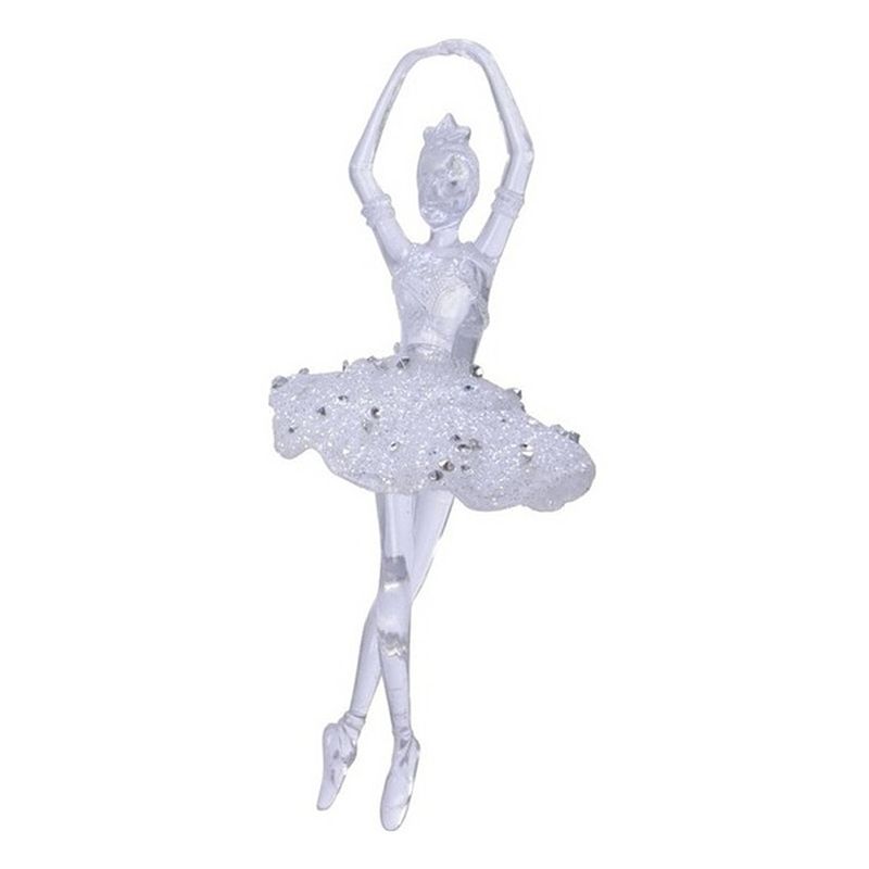 Foto van 1x kerstboomdecoratie doorzichtige balletdanseres 17 cm - kerstboomversiering - kerstdecoratie