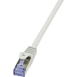 Foto van Logilink cq3062s rj45 netwerkkabel, patchkabel cat 6a s/ftp 3.00 m grijs vlambestendig, snagless 1 stuk(s)