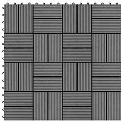 Foto van Vidaxl terrastegels 30x30 cm 1 m² hkc grijs 11 st