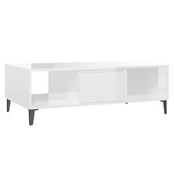 Foto van Vidaxl salontafel 103,5x60x35 cm spaanplaat hoogglans wit