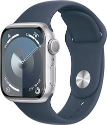 Foto van Apple watch series 9 41mm zilver aluminium sportband blauw s/m
