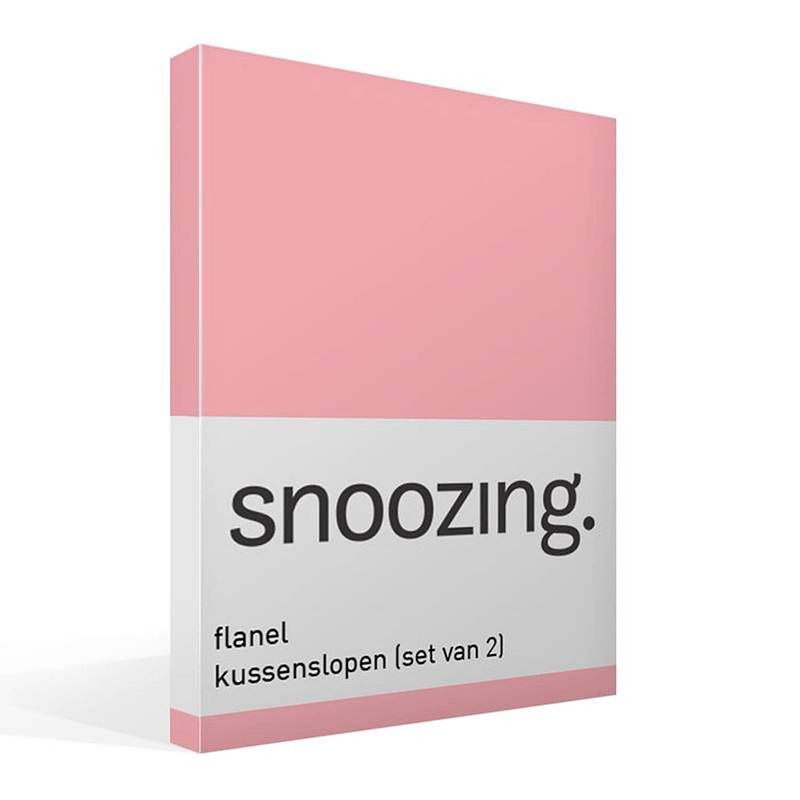 Foto van Snoozing - flanel - kussenslopen - set van 2 - 40x60 - roze