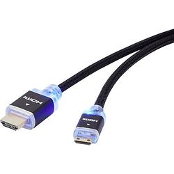 Foto van Speaka professional hdmi aansluitkabel hdmi-a stekker, hdmi-mini-c stekker 1.00 m zwart sp-8821976 audio return channel (arc), vergulde steekcontacten,