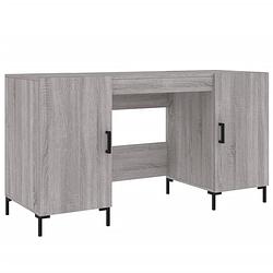 Foto van The living store bureau meubilair - 140 x 50 x 75 cm - grijs sonoma eiken