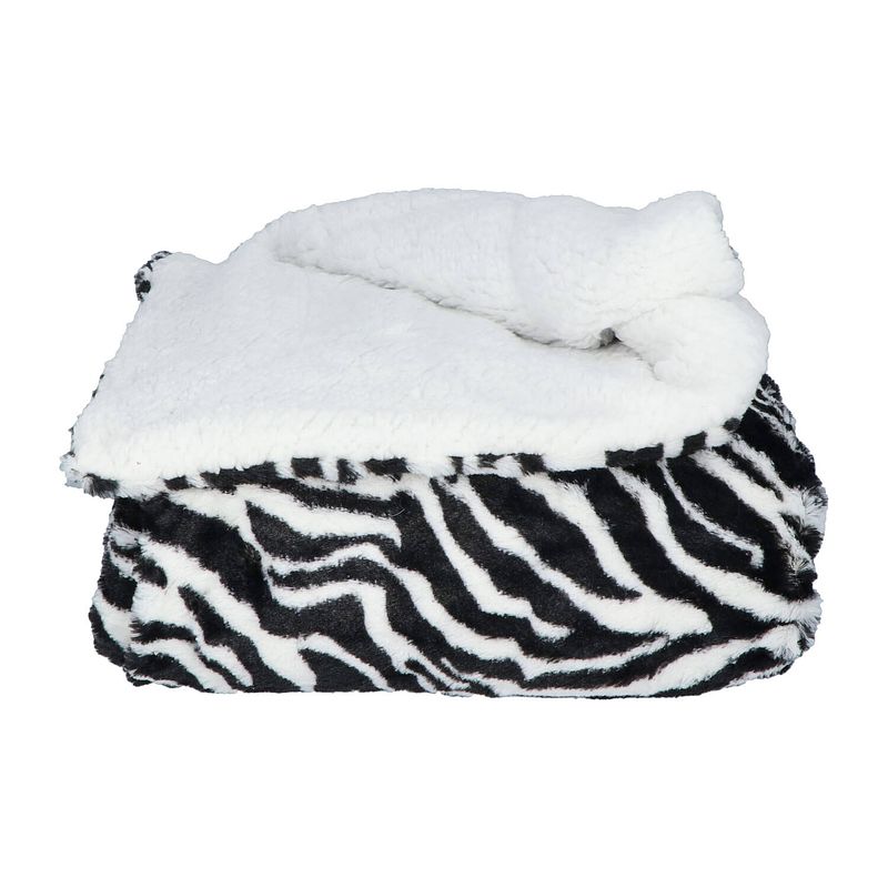 Foto van Super zachte fleece plaid zebra print 125x150 cm - wasbaar