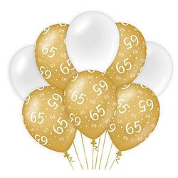 Foto van Paper dreams ballonnen 65 jaar dames latex goud/wit