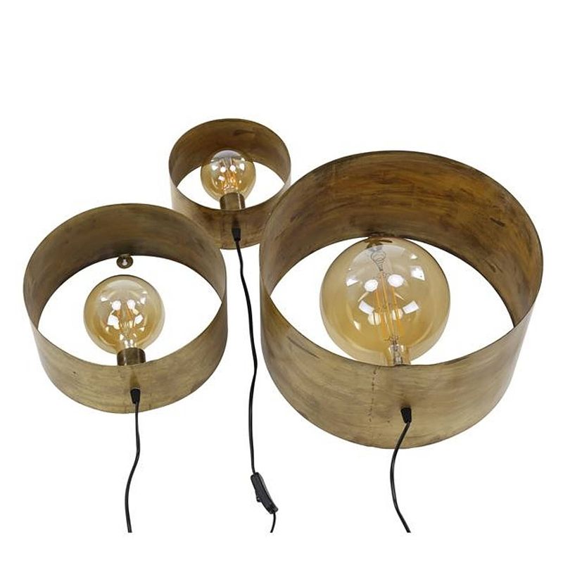 Foto van Wandlamp set van 3 chez rond oud goud