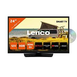 Foto van 24"" smart tv met ingebouwde dvd speler en 12v auto adapter lenco dvl-2483bk zwart