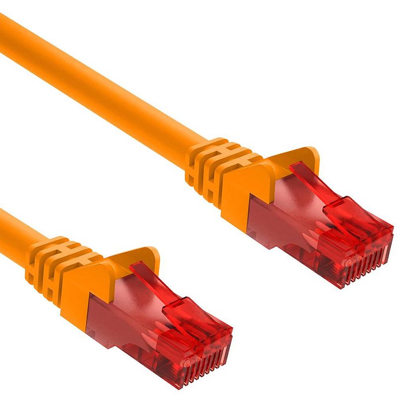 Foto van Cat 6 - u/utp - netwerkkabel - patchkabel - internetkabel - 10 gbps - 25 meter - oranje - allteq