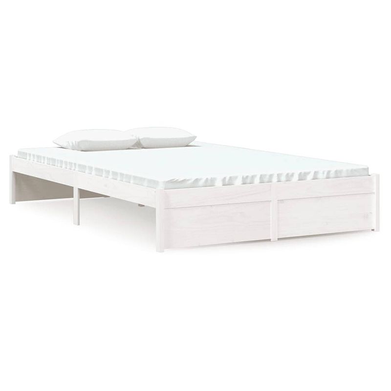 Foto van The living store bedframe massief grenenhout wit 120x190 cm small double - bed