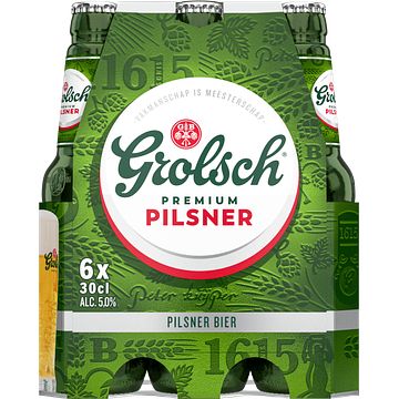 Foto van Grolsch bier flessen 6 x 30cl aanbieding bij jumbo | 2e halve prijs