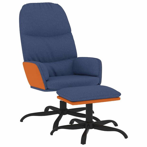 Foto van Vidaxl relaxstoel met voetenbank stof blauw