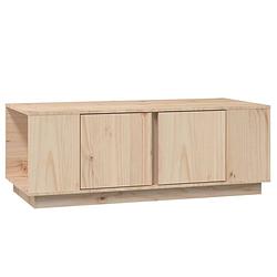 Foto van The living store salontafel grenenhout - 110x50x40 cm - met opbergruimte en stevig tafelblad