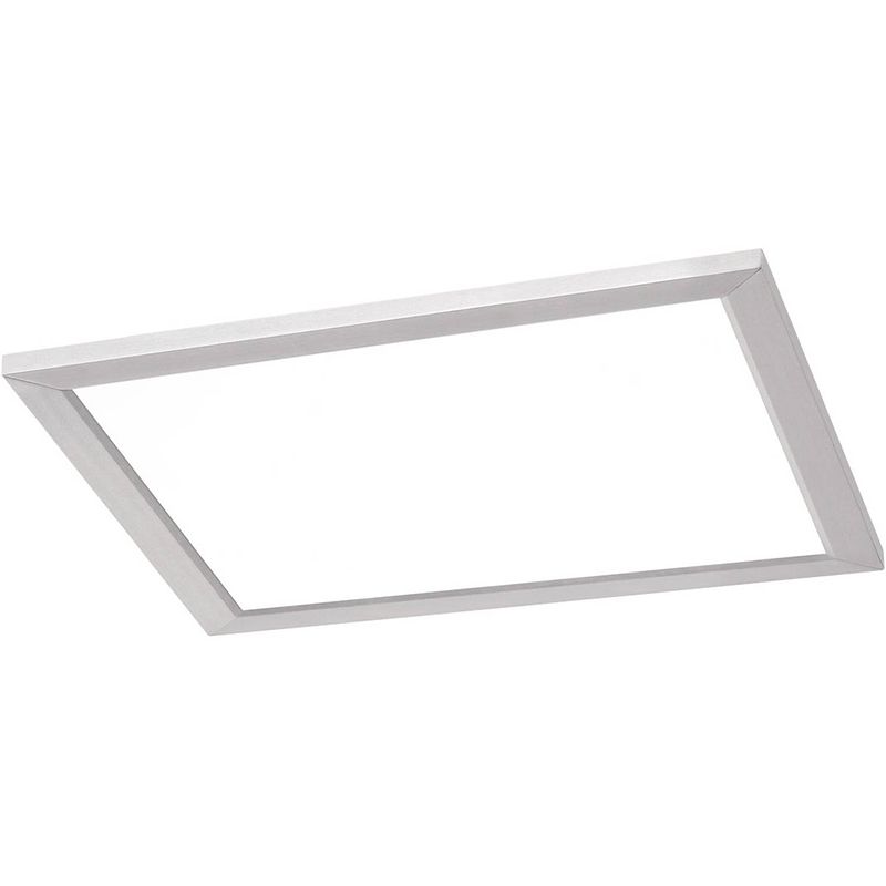 Foto van Led plafondlamp - plafondverlichting - trion povino - 15w - warm wit 3000k - dimbaar - vierkant - mat nikkel - aluminium