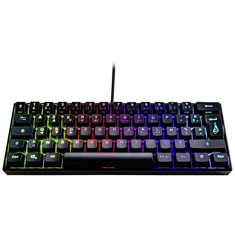 Foto van Surefire gaming kingpin m1 gaming-toetsenbord kabelgebonden, usb verlicht, multimediatoetsen azerty, frans zwart