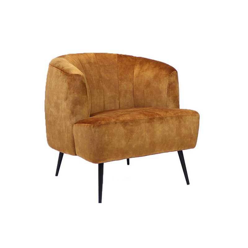 Foto van Bronx71 velvet fauteuil billy okergeel.