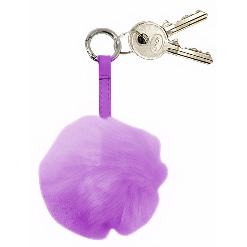 Foto van Verhaak sleutelhanger pompom junior 6 cm pluche paars