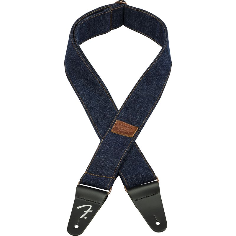 Foto van Fender x wrangler® denim strap dark indigo gitaarband