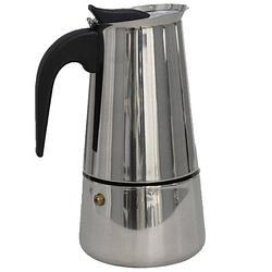 Foto van Zilveren percolator / espresso koffie apparaat voor 6 kopjes rvs - percolators