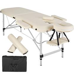 Foto van Tectake® - 2 zones massagetafel met rolkussens + tas - kleur beige - 404601