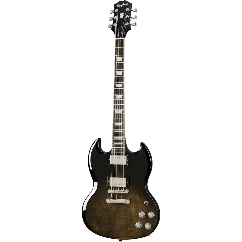 Foto van Epiphone sg modern figured trans black fade elektrische gitaar