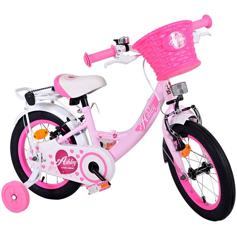 Foto van Volare ashley kinderfiets - meisjes - 14 inch - roze - twee handremmen