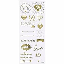 Foto van Love stickers goud 14 stuks - stickers