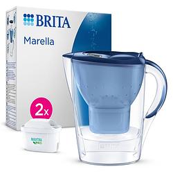 Foto van Brita - waterfilterkan - marella cool - blauw - 2,4l + 2 maxtra pro all-in-one waterfilterpatronen - voordeelverpakking