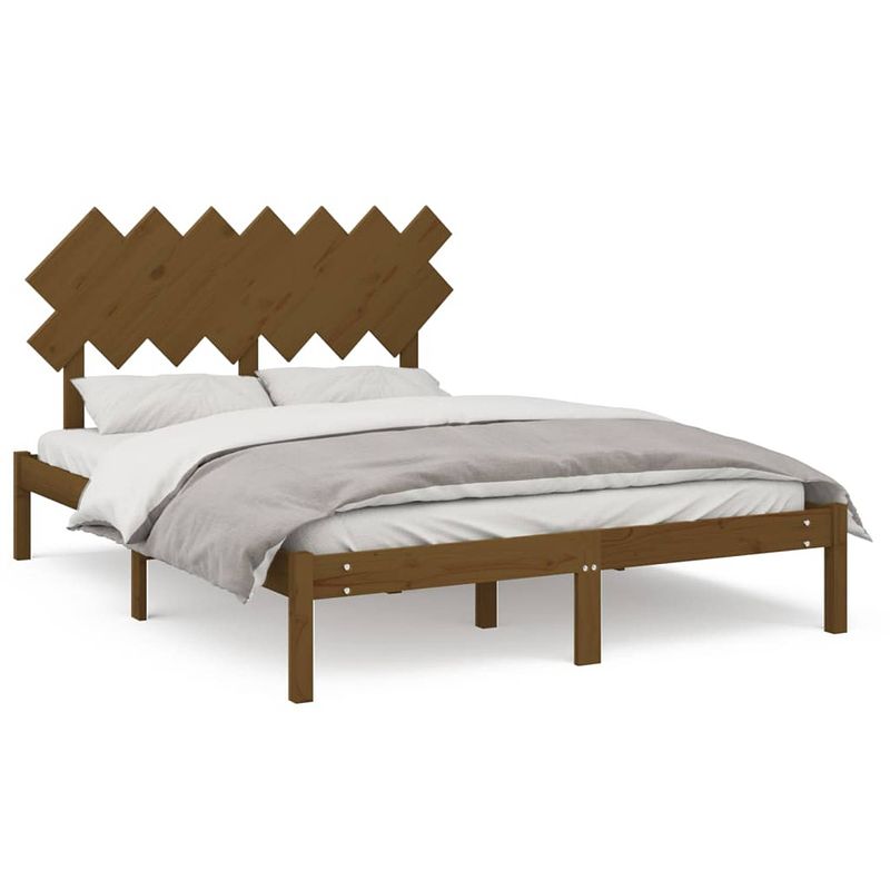 Foto van Vidaxl bedframe massief hout honingbruin 140x200 cm