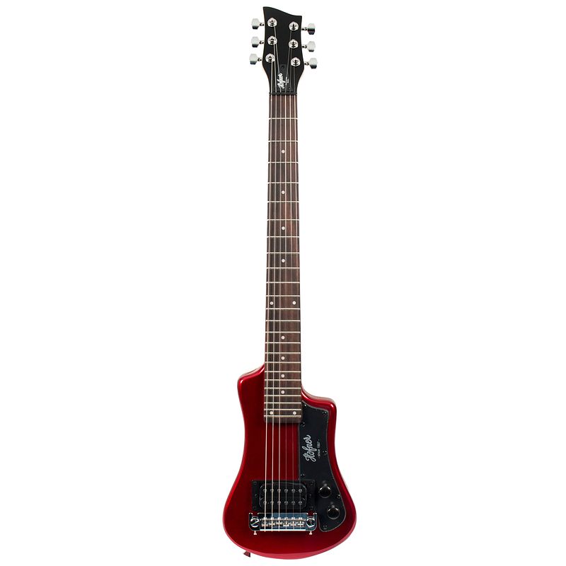 Foto van Hofner shorty ct red elektrische reisgitaar