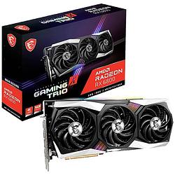 Foto van Msi gaming videokaart amd radeon rx 6800 gaming x trio 16 gb gddr6-ram pcie hdmi, displayport rgb-verlichting , amd freesync