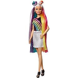Foto van Barbie mannequinpop regenboog glitterhaar