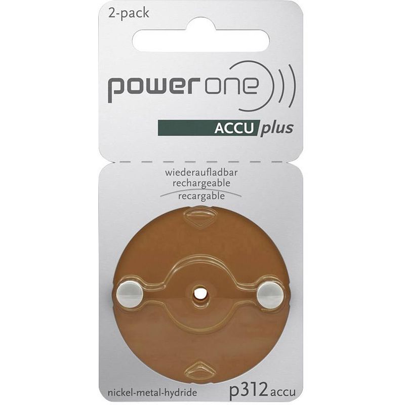 Foto van Powerone p312 oplaadbare batterij voor hoortoestel za312 nimh 23 mah 1.2 v 2 stuk(s)