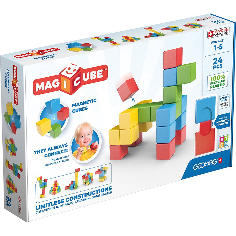 Foto van Geomag magicube full color recycled try me 24 delig