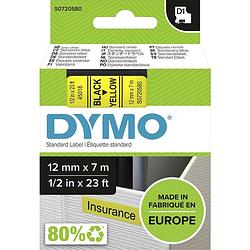 Foto van Dymo d1 tape 12 mm, zwart op geel