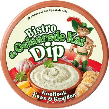 Foto van Bistro de gelaarsde kat dip knoflook kaas & kruiden 185g bij jumbo