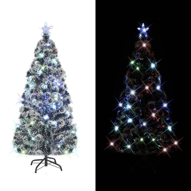 Foto van Vidaxl kunstkerstboom met standaard/led 150 cm glasvezel