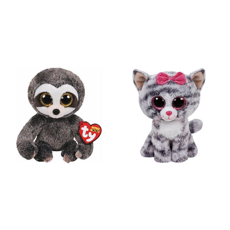 Foto van Ty - knuffel - beanie boo's - dangler sloth & kiki cat