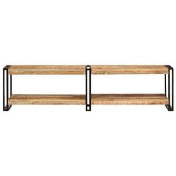 Foto van The living store tv-kast - trendy - meubels van massief mangohout - 160x30x40 cm - metalen frame