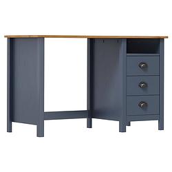 Foto van Vidaxl bureau hill range met 3 lades 120x50x74 cm grenenhout grijs