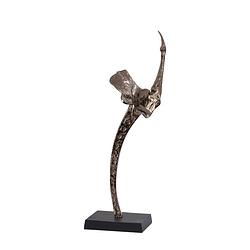 Foto van Ptmd yobie brass casted alu swan statue black base l