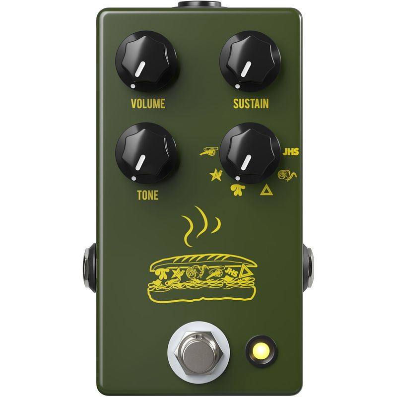 Foto van Jhs pedals muffuletta army green 6-voudig fuzz effectpedaal