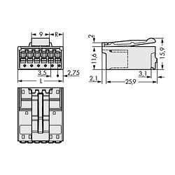 Foto van Wago 2091-1526/002-000 male behuizing (board) 2091 totaal aantal polen: 6 rastermaat: 3.50 mm 100 stuk(s)