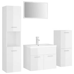 Foto van The living store badkamermeubelset - hoogglans wit - 60x38.5x46 cm (wastafelkast)